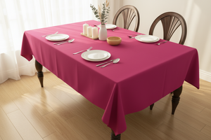 Polyester Poplin Gaberdine Durable Tablecloth Solid - Fuchsia