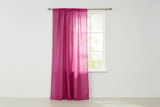 Pintuck Taffeta Cross Stitch Pattern Single Curtain Panel 54 Inch Wide - Fuchsia