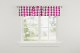 Poplin Gingham Checkered Window Valance 58" Wide - Fuchsia