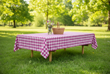 Cotton Gingham Checkered Tablecloth - Fuchsia