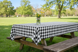 Cotton Gingham Checkered Tablecloth - Black