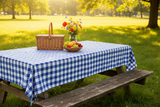 Cotton Gingham Checkered Tablecloth - Royal Blue