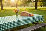 Cotton Gingham Checkered Tablecloth - Hunter Green