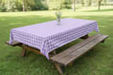 Cotton Gingham Checkered Tablecloth - Lavender