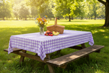 Cotton Gingham Checkered Tablecloth - Lavender