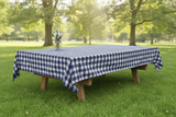 Cotton Gingham Checkered Tablecloth - Navy