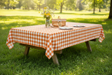Cotton Gingham Checkered Tablecloth - Orange