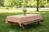 Cotton Gingham Checkered Tablecloth - Orange