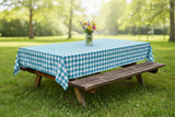 Cotton Gingham Checkered Tablecloth - Turquoise