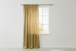 Shiny Satin Solid Single Curtain Panel Drapery 58 Inch Wide - Gold