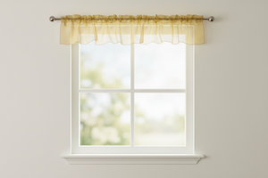 Sheer Organza Window Valance 58" Wide - Solid Gold