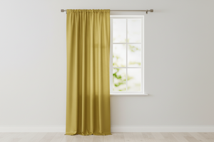 Faux Silk Solid Dupioni Window Curtain 56 Inch Wide - Gold