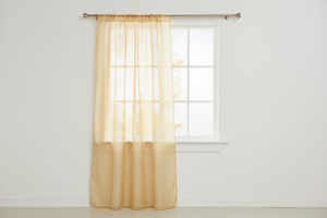 Sheer Tinted Organza Solid Single Curtain Panel 58 Inch Wide - Gold