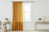 Satin Rosette 3D Pop up Flower Single Curtain Panel 54 Inch Wide - Gold