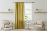 Faux Silk Solid Dupioni Window Curtain 56 Inch Wide - Gold