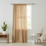 Crinkle Taffeta Crushed Pattern Single Curtain Panel 54 Inch Wide - Gold