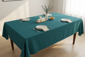 Polyester Poplin Gaberdine Durable Tablecloth Solid - Green Teal
