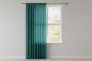 Solid Poplin Window Curtain or Photography Backdrop 58" Wide - Green Teal