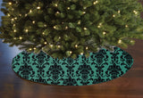 Poplin Damask Floral Tree Skirt Christmas Decoration 58" Round Skirt