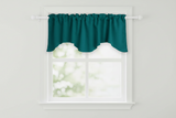 Poplin Solid Scalloped Wave Window Valance 58" Wide / 20" Tall