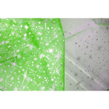 Silver Stars on Sheer Tinted Organza Fabric for Arts, Crafts, & Sewing