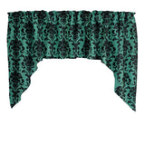 Poplin Damask Floral Swag Window Valance 58" Wide / 36" Tall