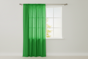Faux Silk Solid Dupioni Window Curtain 56 Inch Wide - Valley Green