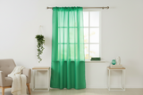Sheer Tinted Organza Solid Single Curtain Panel 58 Inch Wide - Green