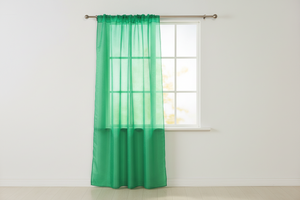 Sheer Tinted Organza Solid Single Curtain Panel 58 Inch Wide - Green