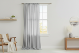 Cotton Curtain Stripe Print 58 Inch Wide / 1 Inch Stripe - Grey and White