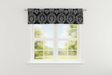 Flocked Damask Window Valance 58" Wide - Grey on Black