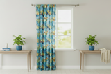 Cotton Curtain Floral Print Hawaiian Tropical 58 Inch Wide - Aqua