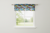 Cotton Window Valance Floral Print Tropical Hawaiian 58 Inch Wide - Black