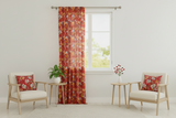 Cotton Curtain Floral Print Hawaiian Tropical 58 Inch Wide - Red