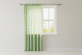 Cotton Curtain Hearts Print 58 Inch Wide Hearts and Dots - Green