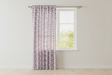 Cotton Curtain Hearts Print 58 Inch Wide Hearts and Dots - Purple
