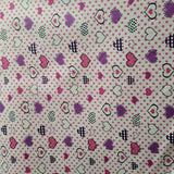 Poly-Cotton Hearts and Dots Print for Arts, Crafts, & Sewing