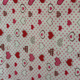 Poly-Cotton Hearts and Dots Print for Arts, Crafts, & Sewing