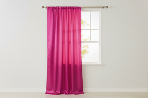 Shiny Satin Solid Single Curtain Panel Drapery 58 Inch Wide - Hot Pink