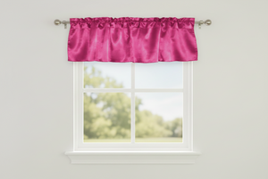 Shiny Smooth Satin Window Valance 58" Wide - Hot Pink