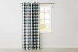 Grommet Blackout Curtain Poplin Buffalo Checkered 56" Wide Curtain Three Color Blend