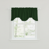 Poplin Solid Scalloped Wave Window Valance 58" Wide / 20" Tall