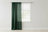 Shiny Satin Solid Single Curtain Panel Drapery 58 Inch Wide - Hunter Green