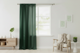 Shiny Satin Solid Single Curtain Panel Drapery 58 Inch Wide - Hunter Green