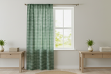Poplin Gingham Checkered Window Curtain 56 Inch Wide - Hunter Green