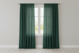 Solid Poplin Window Curtain or Photography Backdrop 58" Wide - Hunter Green