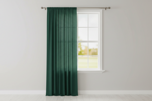 Solid Poplin Window Curtain or Photography Backdrop 58" Wide - Hunter Green