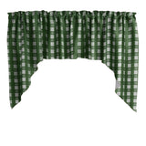 Poplin Tavern Gingham Checkered Swag Window Valance 58" Wide / 36" Tall