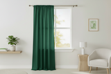 Faux Silk Solid Dupioni Window Curtain 56 Inch Wide - Hunter Green