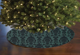 Poplin Damask Floral Tree Skirt Christmas Decoration 58" Round Skirt